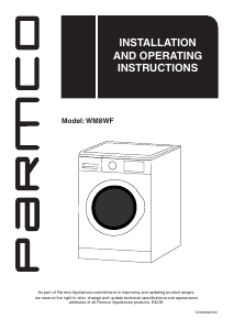 Manual Parmco WM8WF Washing Machine