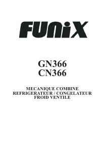 Mode d’emploi Funix CN366 Réfrigérateur combiné