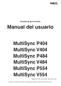 Manual de uso NEC MultiSync V484 Monitor de LCD