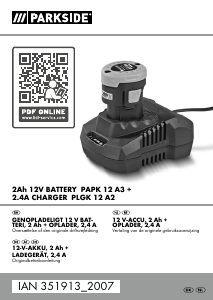 Handleiding Parkside IAN 351913 Batterijlader