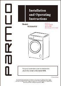 Manual Parmco WD106WF Washer-Dryer