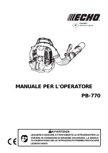 Manuale Echo PB-770 Soffiatore
