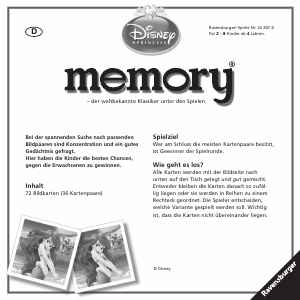 Handleiding Ravensburger Disney Princess Memory