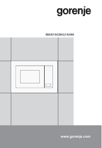 Käyttöohje Gorenje BM201SG3BG Mikroaaltouuni