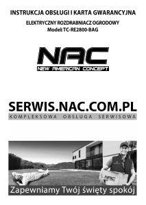 Instrukcja NAC TC-RE2800-BAG Rozdrabniacz