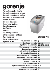 Bedienungsanleitung Gorenje BM1600WG Brotbackautomat