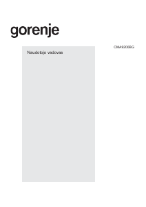 Vadovas Gorenje CMA9200BG Kavos aparatas