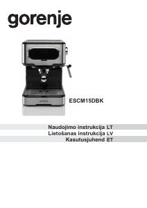 Kasutusjuhend Gorenje ESCM15DBK Espressomasin