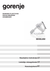 Vadovas Gorenje M350LBW Rankinis maišiklis