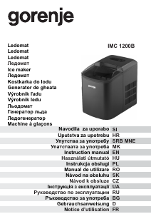 Mode d’emploi Gorenje IMC1200B Machine à glaçons