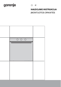 Vadovas Gorenje BO6725E02BG Orkaitė