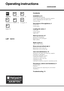 Mode d’emploi Hotpoint LDF 12314 X EU_HA Lave-vaisselle