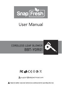 Manual SnapFresh BBT-YOR01 Leaf Blower