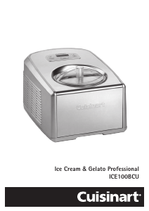 Manual Cuisinart ICE-100BCU Ice Cream Machine