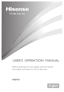 Handleiding Hisense HRBF45 Koelkast