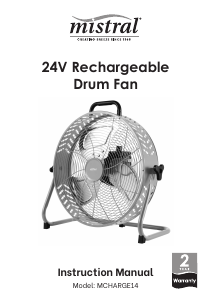 Handleiding Mistral MCHARGE14 Ventilator