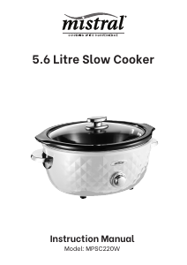 Manual Mistral MPSC220W Slow Cooker