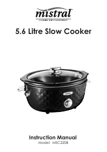 Manual Mistral MSC220B Slow Cooker