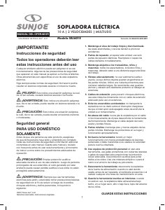 Manual de uso Sunjoe SBJ601E Soplador de hojas