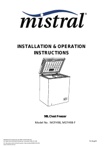 Handleiding Mistral MCFH98-F Vriezer