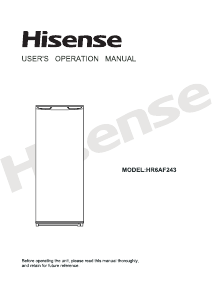 Manual Hisense HR6AF243 Refrigerator