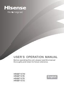Manual Hisense HR6BF157O Refrigerator