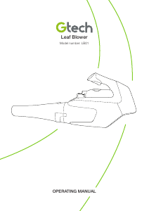 Manual Gtech LB01 Leaf Blower
