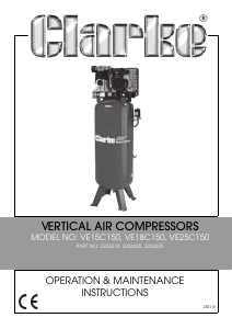 Handleiding Clarke VE25C150 Compressor