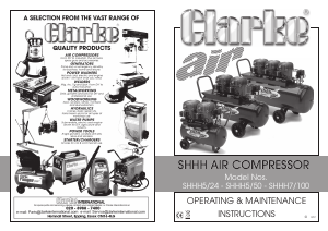 Manual Clarke SHHH 7/100 Compressor