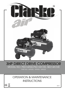 Manual Clarke PED14 A100 Compressor