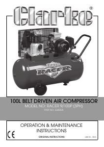 Manual Clarke Racer 9/100P Compressor