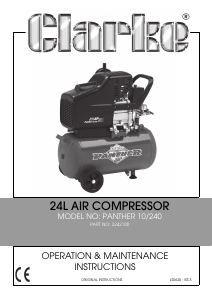Manual Clarke Panther 10/240 Compressor