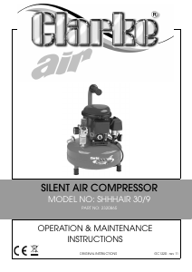 Handleiding Clarke SHHH 30/9 Compressor