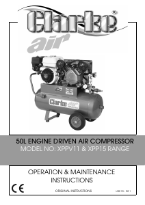 Manual Clarke XPPV11-50 Compressor