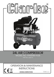 Manual Clarke Panther 9/25 Compressor