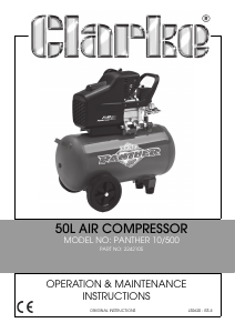 Manual Clarke Panther 10/500 Compressor