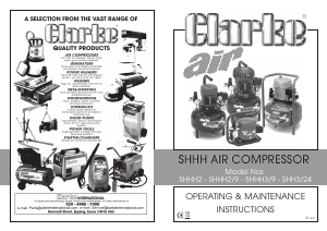 Handleiding Clarke SHHH 2/10 Compressor