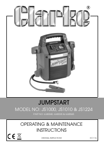 Manual Clarke JS1010 Jump Starter