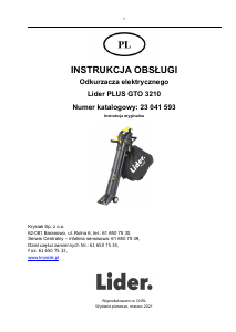 Instrukcja Lider PLUS GTO 3210 Dmuchawa do liści