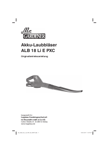 Bedienungsanleitung Mr. Gardener ALB 18 Li E PXC Laubblaser