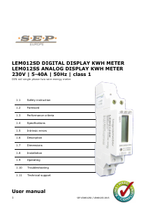 Handleiding SEP LEM012SD Energiemeter