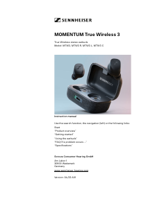 Manual Sennheiser MOMENTUM True Wireless 3 Headphone