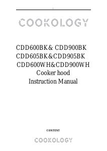 Manual Cookology CDD905BK Cooker Hood