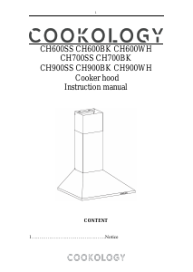 Handleiding Cookology CH700SS/A Afzuigkap