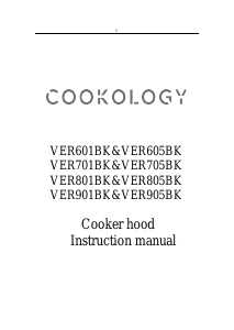 Manual Cookology VER905BK Cooker Hood
