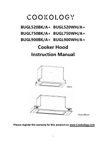 Manual Cookology BUGL750BK/A+ Cooker Hood