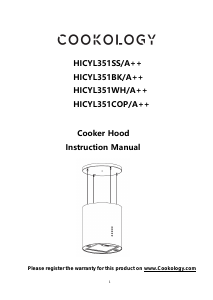 Handleiding Cookology HICYL351COP/A++ Afzuigkap