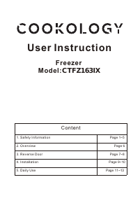 Manual Cookology CTFZ163IX Freezer