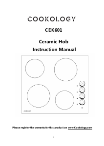 Handleiding Cookology CEK601 Kookplaat