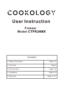 Handleiding Cookology CTFR240IX Koelkast